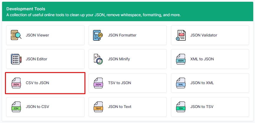 csv to json